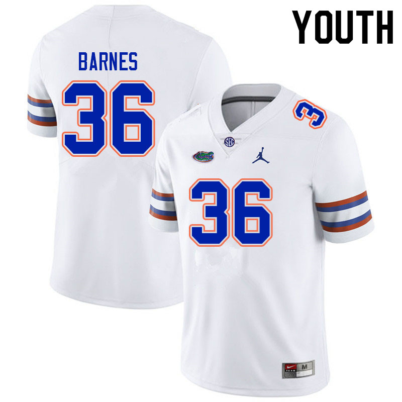 Youth #36 Cornelius Barnes Florida Gators College Football Jerseys Sale-White - Click Image to Close
